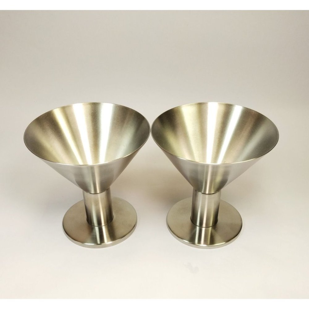 Modern Martini Glasses 18/10 Stainless Steel 2pc by ZACK Germany